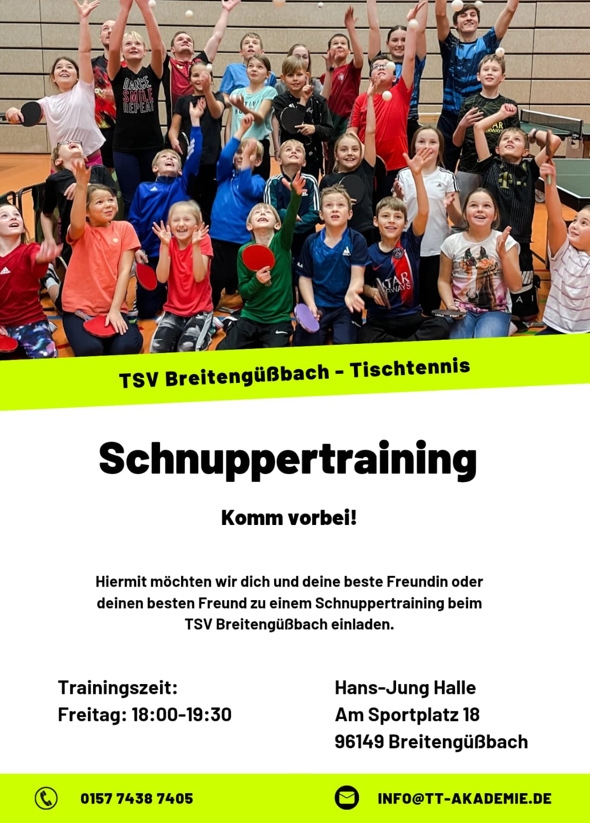 Mehr über den Artikel erfahren Schnuppertraining am  26.9.2025 mit Julian Heinrichs von der Tischtennis-Akademie – Komm vorbei!